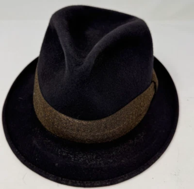 Sombrero de fieltro verde oscuro vintage John B. Stetson Royal Deluxe Fedora 7 1/8 Foto 1 de 4