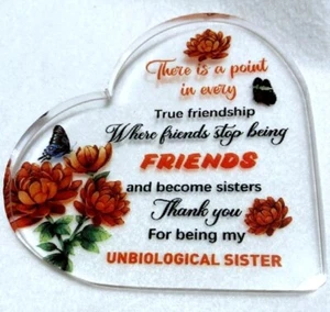 OFERTA~PLACA ACRÍLICA HERMOSA AMIGA CONVERTIRSE EN HERMANAS~REGALO DE NAVIDAD ~4" - Imagen 1 de 1