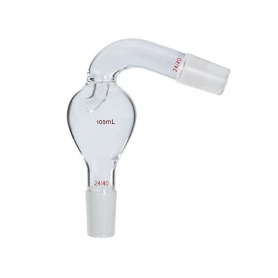 24/40,Glass Bent Anti Splash Adapter,Anti-splash Head,Lab Chemistry Glassware - Image 1 of 3