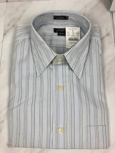 NEW J Crew Men’s Dress Shirt Size M 15-15.5 - 94148 GPI Blue/Green Pastel Stripe - Picture 1 of 3