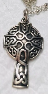 Precioso Colgante Cruz Celta Plata Esterlina con Cadena Bola Energía Divina Amor - Imagen 1 de 9