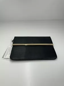 Tony Bianco Bolso de Mano Cuero Poliuretano Diseño Piel de Serpiente Negro Oro Borde - Imagen 1 de 8