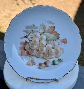 Vintage Hand Painted 7.25" Schumann Arzberg Bavaria Plate Grapes Fruit Pattern - Picture 1 of 3