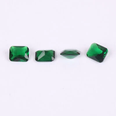 9.3 Ct./ 7 mm Emerald Cut Faceted Green Amethyst Loose Gemstones 4 Pcs Lot - Image 1 of 4
