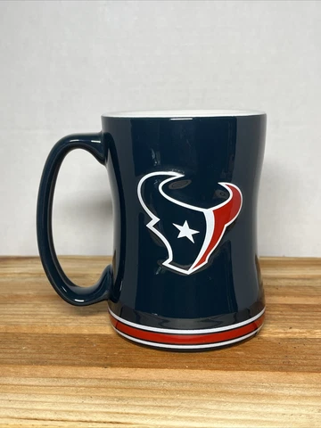Houston Texans 14oz Sculpted Relief Coffee Mug Licensed Product NFL-Raised TORO Cover