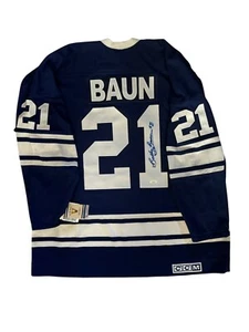 BOBBY BAUN Signed Toronto Maple Leafs Vintage CCM XL Hockey Jersey NWT JSA-COA - Picture 1 of 7