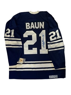 BOBBY BAUN Signed Toronto Maple Leafs Vintage CCM XL Hockey Jersey NWT JSA-COA - Image 1 of 4