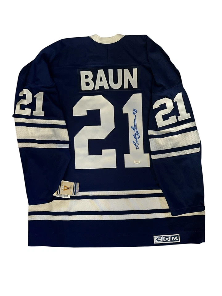BOBBY BAUN Signed Toronto Maple Leafs Vintage CCM XL Hockey Jersey NWT JSA-COA - Image 1 of 4
