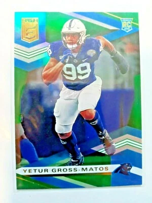 2020 Donruss Elite - Green #144 - Yetur Gross-Matos - Carolina Panthers - Image 1 of 2