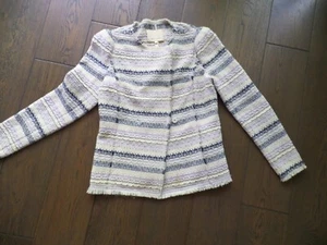Latest REBECCA TAYLOR multi color  cotton blend tweed looking jacket sz 6, $399! - Picture 1 of 10