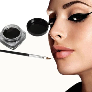 1x Eyeliner Gel Cream With Brush Makeup Black Waterproof Eye Liner - Bild 1 von 4