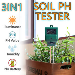 3 in 1 Soil PH Tester Moisture Sunlight Light Test Meter for Garden Plant Lawn