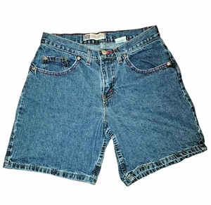 Boys Shorts Size 6 Faded Glory Blue Denim Red Stitching  - Picture 1 of 5