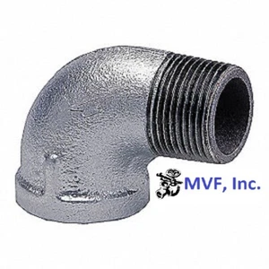 3/8" 150 NPT 90° Street Elbow Galvanized Malleable Iron Fitting MI100341GMI - Picture 1 of 4