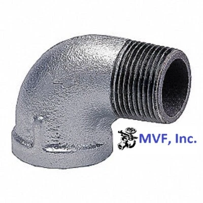3/8" 150 NPT 90° Street Elbow Galvanized Malleable Iron Fitting MI100341GMI - Image 1 of 4