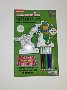 Teenage Mutant Ninja Color Your Own Poster Pop Out  Set Activity 65 Pieces NEW - Picture 1 of 2