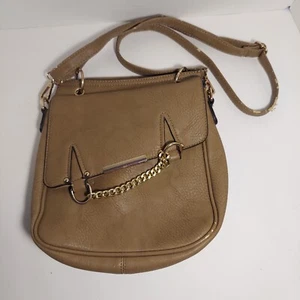 Braune Umhängetasche Satteltasche mit Kette Akzent mehrere Taschen OK gebrauchter Zustand - Bild 1 von 16
