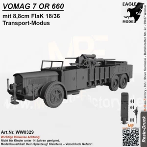 VOMAG 7 OR 660 con 8,8cm FlaK 18/36 Modo Transporte - Imagen 1 de 6