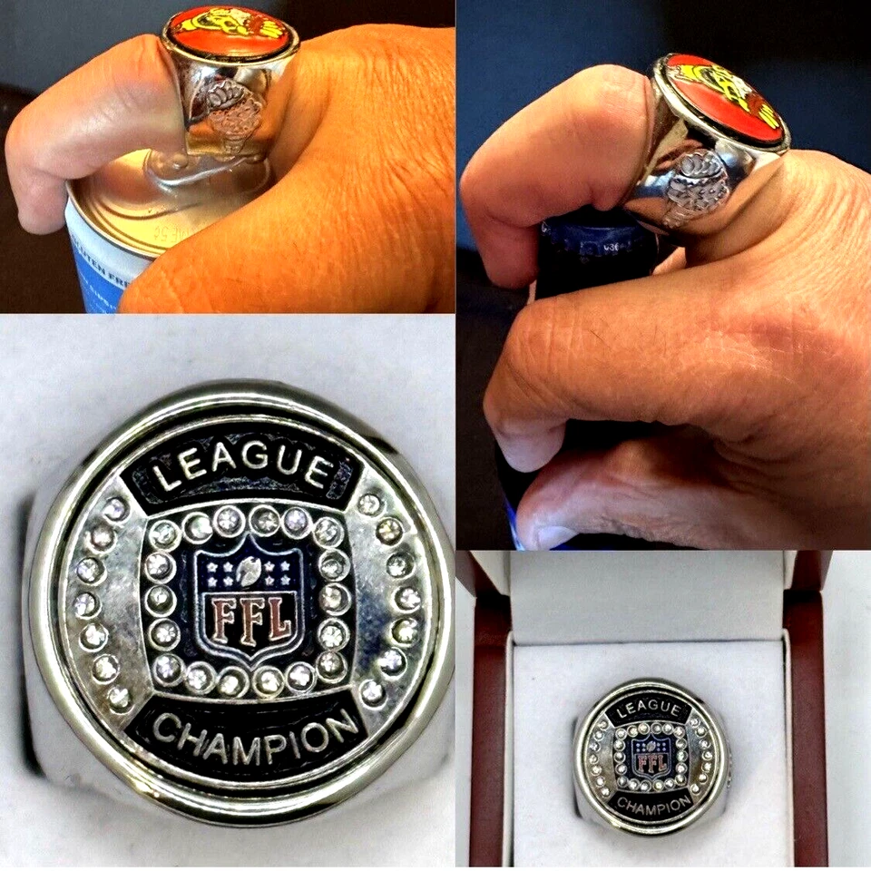 Anillo Fantasy Football League Champ deCAPitator abre botellas y latas. Tallas 6-15 Foto 1 de 4