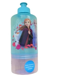 Disney FROZEN 2 Water Bottle Attached Snack Container Travel Cup Anna, Elsa Olaf - Picture 1 of 4