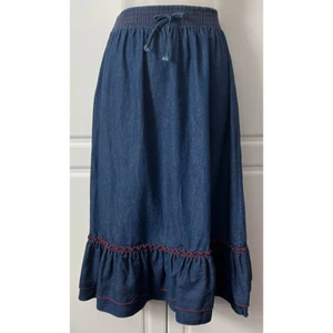 Vintage Western Style Denim Skirt with Ruffle Junior Girl Size 11 - Picture 1 of 6