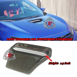 Fits 17-21 Honda Civic FK8 Type-R Raised Hood Scoop Grill Vent Garnish (Carbon) - Picture 1 of 4