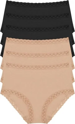 NATORI Bliss Full Brief 6-Pack BLACK/BROWN L - Image 1 of 4