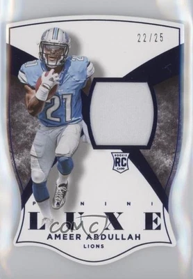 2015 Luxe Die-Cut Memorabilia Prime Rookies Blue /25 Ameer Abdullah Rookie RC - Image 1 of 2