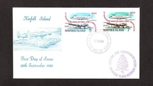 1968 Norfolk Island 21st Anniversary QANTAS Flight First Day Cover Norfolk Is PM - Picture 1 of 1