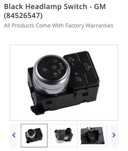 Genuine GM Black Headlamp Switch # 84526547 *New* - Picture 1 of 3