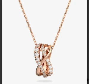 RRP £99 Swarovski Twist necklace Hyperbola, rose gold plated, Adjustable - Picture 1 of 7