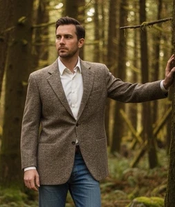 Moon Yorkshire Donegal Tweed Herren 38R Kuppenheimer Blazer Sport Mantel - Bild 1 von 13