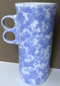 Vtg Bennington Pottery Morning Glory Blue 6" Tall Trigger Handle Mug #1371 - Picture 1 of 7