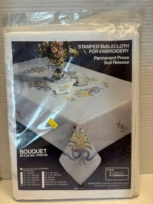 "Mantel estampado Tobin para ramo bordado 2700/40 58""x104"" oblongo nuevo" Foto 1 de 3