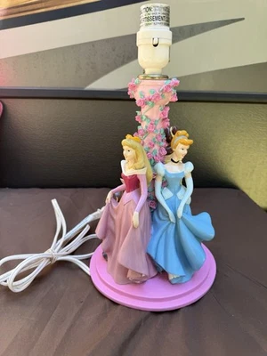 Vintage Disney Princess Lamp Aurora Snow White Belle Cinderella No Lamp Shade - Image 1 of 4