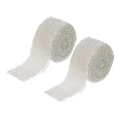 1-1/2 Inch Velvet Ribbon, 2 Roll Total 6 Yard Frayed Ribbon, Beige - image 1 of 4