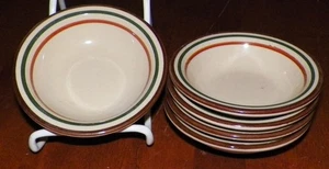 Set 5 Vintage JACKSONChina DESSERT-HorD'Oeuvre BOWLS Brn.-Beige-Green-Brick Red - Picture 1 of 6