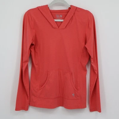 Mountain Hardwear Hooded Pullover Top Womens M Coral Activewear Camping Hiking - Image 1 of 4