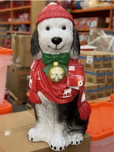 *NEW* 2.5 ft LED Sheepdog Puppy Christmas Blow Mold Home Depot 2025 - Picture 1 of 3