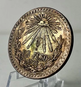 MÉXICO 1922 UN PESO - .720 plata fina - hermoso tono por todas partes - Imagen 1 de 6