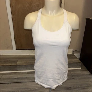 Reggiseno Lululemon Ebb To Street Tank mensola supporto leggero bianco taglia 8 a costine - Foto 1 di 11