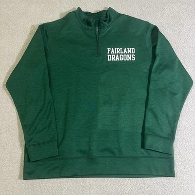 Fairland Dragons 1/4 Zip Jacket Sweatshirt Mens Size XL Green Fleece-Augusta - Image 1 of 4