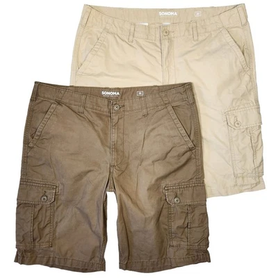 Pantalones Cortos Sonoma Cargo Talla 38 Beige Marrón Informales Todos los Días Preppy Verano Básicos Punk Foto 1 de 4