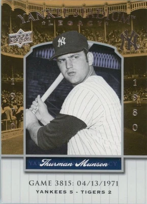 Thurman Munson 2008 Upper Deck Yankee Stadium Legacy Collection #3815 NY Yankees Foto 1 de 2