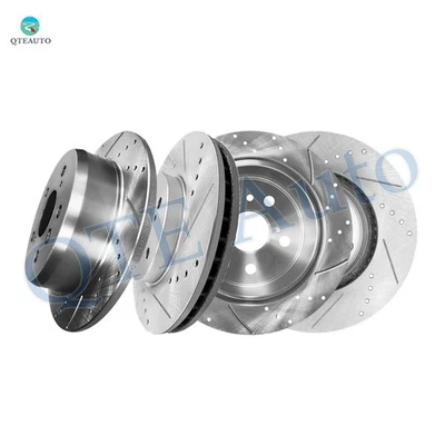 4 rotores de freno ranurados perforados delanteros 296 mm-traseros 269 mm para Toyota Camry 2002-2006 Foto 1 de 4