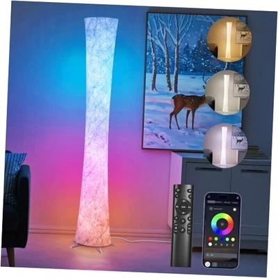  Lámpara de Pie, Lámpara de Esquina LED RGB Inteligente 61'' con Sincronización de Música y Lámpara Redonda RGB Foto 1 de 4