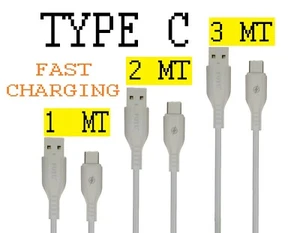 Cable Type C Long 2 3 M Samsung Huawei Xiaomi sony Reload Tablet IPAD Air - Picture 1 of 10