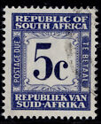 SOUTH AFRICA QEII SG D55, 5c deep blue & grey-blue, FINE USED.