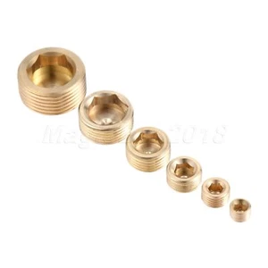 Brass 1/8"1/4"3/8"1/2"NPT Internal Hex Thread Socket Pipe Plug Fitting Wholesale - Picture 1 of 12