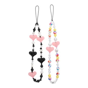 2 Pcs Decorative Phone Strap Key Chain Charm Phone Beaded Chain - Zdjęcie 1 z 12